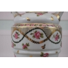 Porcelanowy Wazon - Biała Waza Amfora - Różowe Kwiaty - Ręcznie Malowana