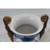 Porcelanowy Wazon - Waza Amfora - Porcelana + Brąz - Wstążki Kwiaty Ozdoba