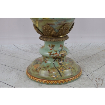 Porcelanowa Waza - Wazon Amfora - Porcelana + Brąz - Chińskie Zdobienia