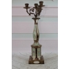 Pałacowy Świecznik z Porcelany - Secesja - Porcelana + Brąz - Kwiaty Ozdoba