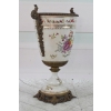 Biały Porcelanowy Wazon - Waza Amfora - Porcelana + Brąz - Uszkodzona