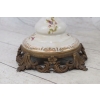 Biały Porcelanowy Wazon - Waza Amfora - Porcelana + Brąz - Uszkodzona
