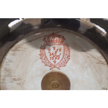 Biały Porcelanowy Wazon - Waza Amfora - Porcelana + Brąz - Uszkodzona