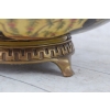 Porcelanowa Patera - Stojak Na Owoce - Porcelana + Brąz - Kwiaty Czarna