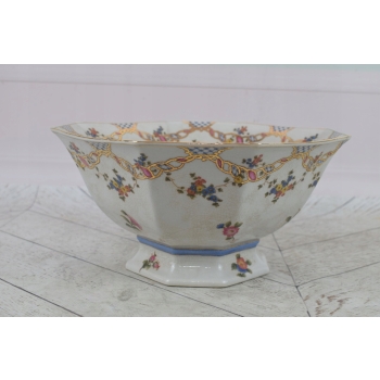 Biała Porcelanowa Misa - Wazon Patera - Kolorowe Kwiaty - Ozdoba Prezent
