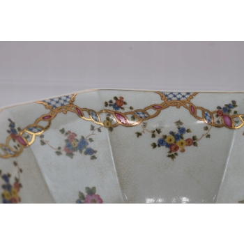Biała Porcelanowa Misa - Wazon Patera - Kolorowe Kwiaty - Ozdoba Prezent