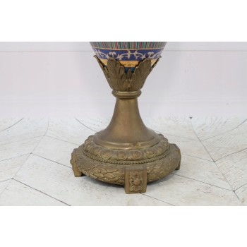 Porcelanowy Wazon Na Kwiaty - Amfora - Porcelana + Brąz - Kolorowe Kwiaty