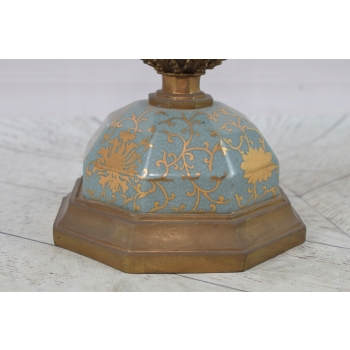Królewski Świecznik z Porcelany - Secesja - Porcelana + Brąz - Secesja