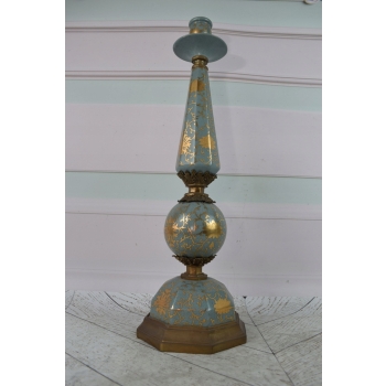Królewski Świecznik z Porcelany - Secesja - Porcelana + Brąz - Secesja
