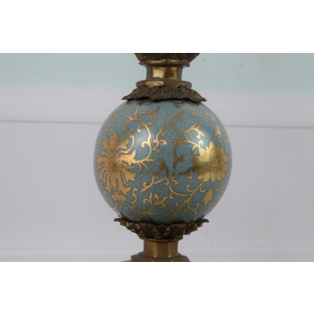 Królewski Świecznik z Porcelany - Secesja - Porcelana + Brąz - Secesja