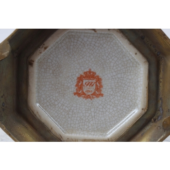 Królewski Świecznik z Porcelany - Secesja - Porcelana + Brąz - Secesja