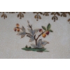 Biała Porcelanowa Patera - Misa Waza - Porcelana + Brąz - Ptaki Ozdoba