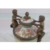 Porcelanowa Waza - Amfora Wazon Porcelana + Brąz - Dzieci - Kolorowe Kwiaty