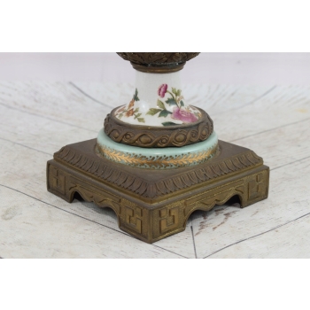 Porcelanowa Waza - Amfora Wazon Porcelana + Brąz - Dzieci - Kolorowe Kwiaty