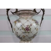 Biały Porcelanowy Wazon Secesja - Amfora Waza - Porcelana + Brąz - Kwiaty