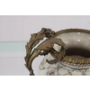 Biały Porcelanowy Wazon Secesja - Amfora Waza - Porcelana + Brąz - Kwiaty