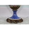 Porcelanowy Kwiecisty Wazon - Amfora Waza - Porcelana Brąz Kolorowe Kwiaty