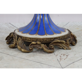 Porcelanowy Kwiecisty Wazon - Amfora Waza - Porcelana Brąz Kolorowe Kwiaty