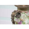 Porcelanowy Kwiecisty Wazon - Amfora Waza - Porcelana Brąz Kolorowe Kwiaty