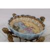 Cztery Amory Trzymające Patere - Patera Porcelana + Figury z Brązu