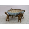 Cztery Amory Trzymające Patere - Patera Porcelana + Figury z Brązu