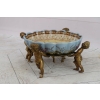 Cztery Amory Trzymające Patere - Patera Porcelana + Figury z Brązu