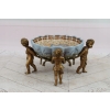 Cztery Amory Trzymające Patere - Patera Porcelana + Figury z Brązu