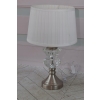 Kryształowa Biała Lampa - Lampka Abażur - Kryształ Glamour - Ozdoba Gabinet