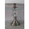 Kryształowa Biała Lampa - Lampka Abażur - Kryształ Glamour - Ozdoba Gabinet