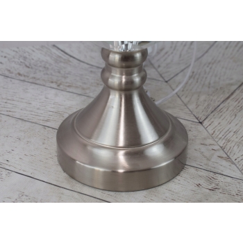 Kryształowa Biała Lampa - Lampka Abażur - Kryształ Glamour - Ozdoba Gabinet