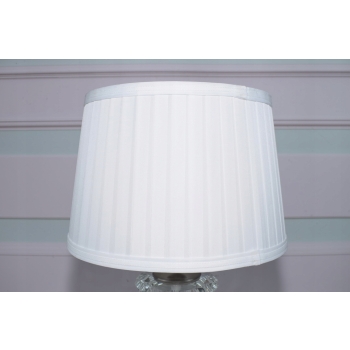 Kryształowa Biała Lampa - Lampka Abażur - Kryształ Glamour - Ozdoba Gabinet