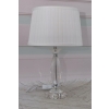 Kryształowa Lampa Biała z Abażurem - Lampka Abażur Kryształ Glamour Ozdoba