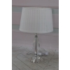 Kryształowa Lampa Biała z Abażurem - Lampka Abażur Kryształ Glamour Ozdoba