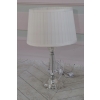 Kryształowa Biała Lampa - Lampka Abażur - Kryształ Glamour - Salon Biuro