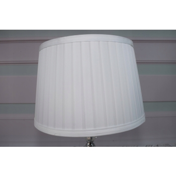 Kryształowa Biała Lampa - Lampka Abażur - Kryształ Glamour - Salon Biuro