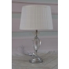 Kryształowa Biała Lampa - Lampka Abażur - Kryształ Glamour - Ozdoba Gabinet