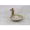 Porcelanowa Mini Patera - Mydelniczka - Porcelana + Figura z Brązu Amor
