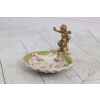 Porcelanowa Mini Patera - Mydelniczka - Porcelana + Figura z Brązu Amor