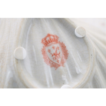 Porcelanowa Mini Patera - Mydelniczka - Porcelana + Figura z Brązu Amor