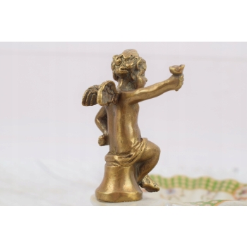 Porcelanowa Mini Patera - Mydelniczka - Porcelana + Figura z Brązu Amor