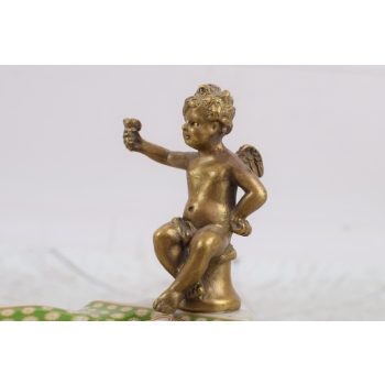 Porcelanowa Mini Patera - Mydelniczka - Porcelana + Figura z Brązu Amor