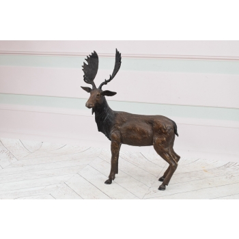 Łoś - Jeleń Renifer - Figura Rzeźba z Brązu - Prezent Myśliwy Ozdoba