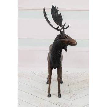 Łoś - Jeleń Renifer - Figura Rzeźba z Brązu - Prezent Myśliwy Ozdoba