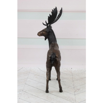 Łoś - Jeleń Renifer - Figura Rzeźba z Brązu - Prezent Myśliwy Ozdoba