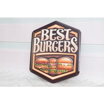 Blaszany Szyld - Best Burgers - Najlepsze Burgery - Ozdoba Do Restauracji