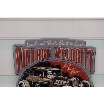 Blaszany Szyld - Vintage Veolcity - Ozdoba Mechanik Garaż Dekoracja Sciane