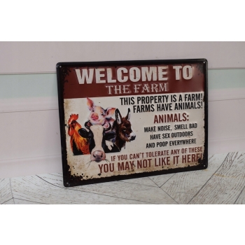 Blaszany Szyld - Welcome To the Farm - Zawieszka Obrazek - Prezent