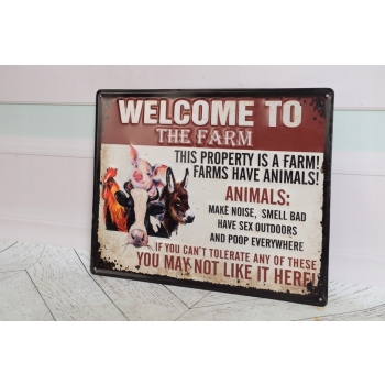 Blaszany Szyld - Welcome To the Farm - Zawieszka Obrazek - Prezent