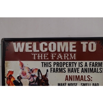 Blaszany Szyld - Welcome To the Farm - Zawieszka Obrazek - Prezent