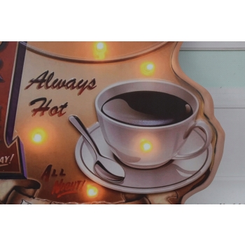 Blaszany Szyld - Coffee Shop - Retro Neon - Reklama Do Kawiarni Ozdoba